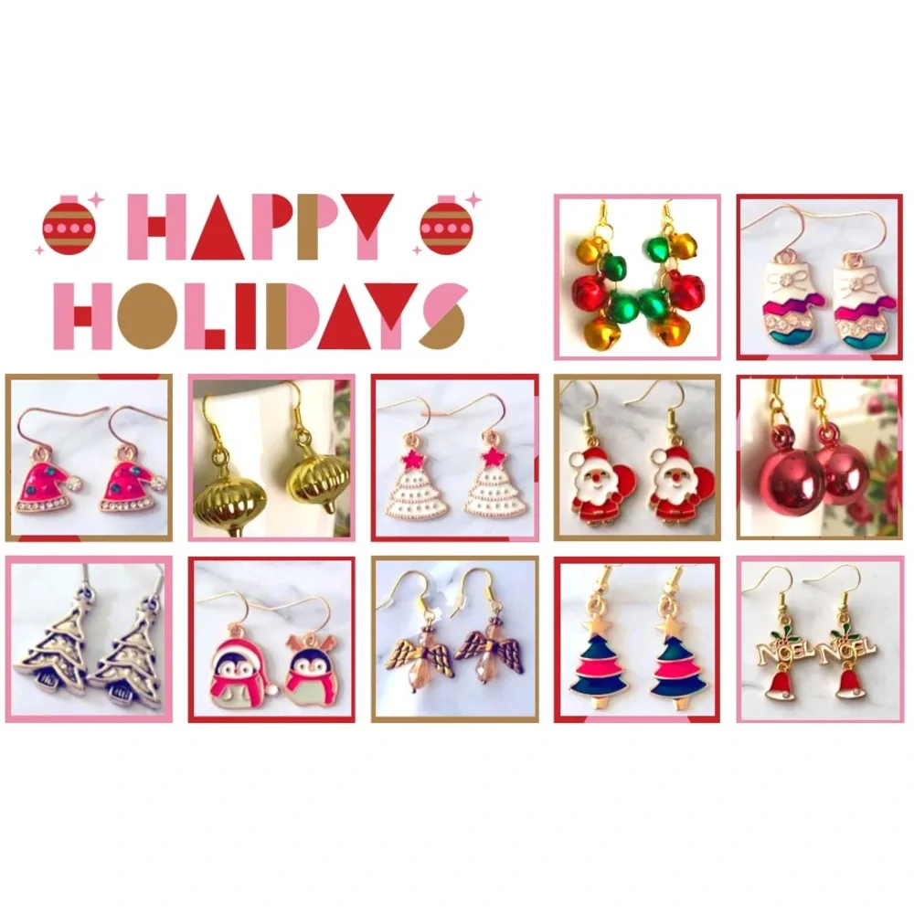 New Earrings Mystery Box- 5 Pairs of New Christmas Holiday Hand Crafted Earrings - Picture 2 of 4